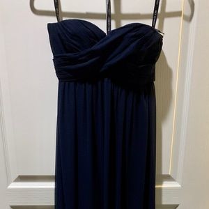 Strapless floor length Navy Dress